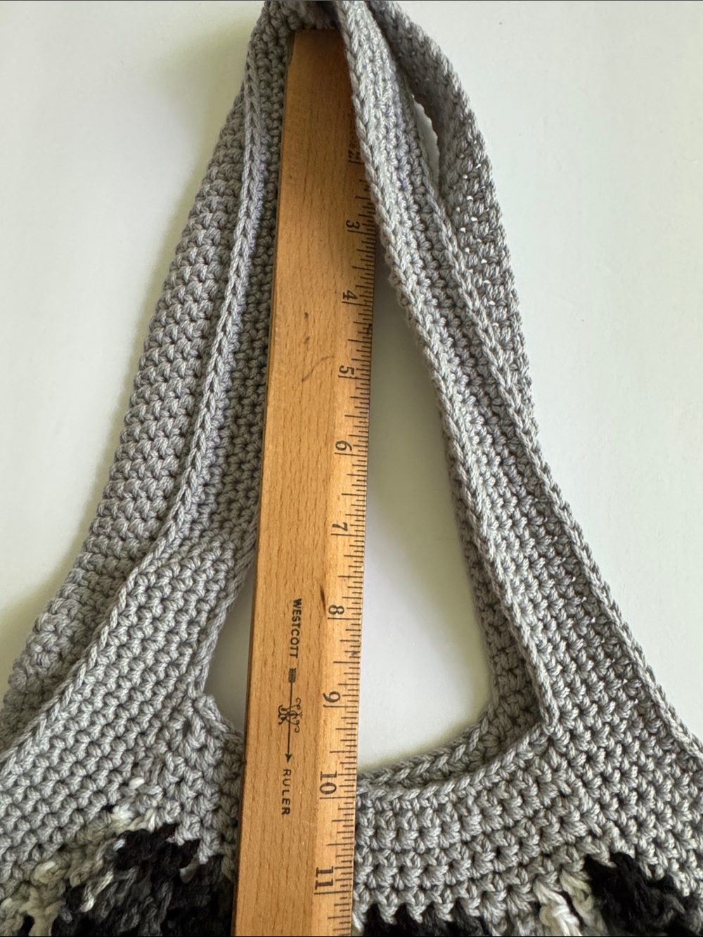 Handmade Crochet Market Bag Shoulder Bag Crochet Handbag - 100% Cotton - Picture 6 of 8